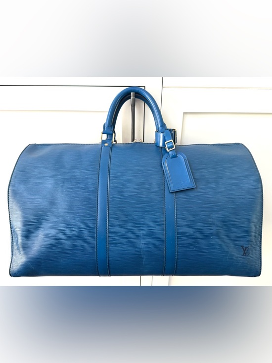 Louis Vuitton Other - LOUIS VUITTON Keepall 50 Blue Epi Leather Travel Duffle Bag Weekender + Tag